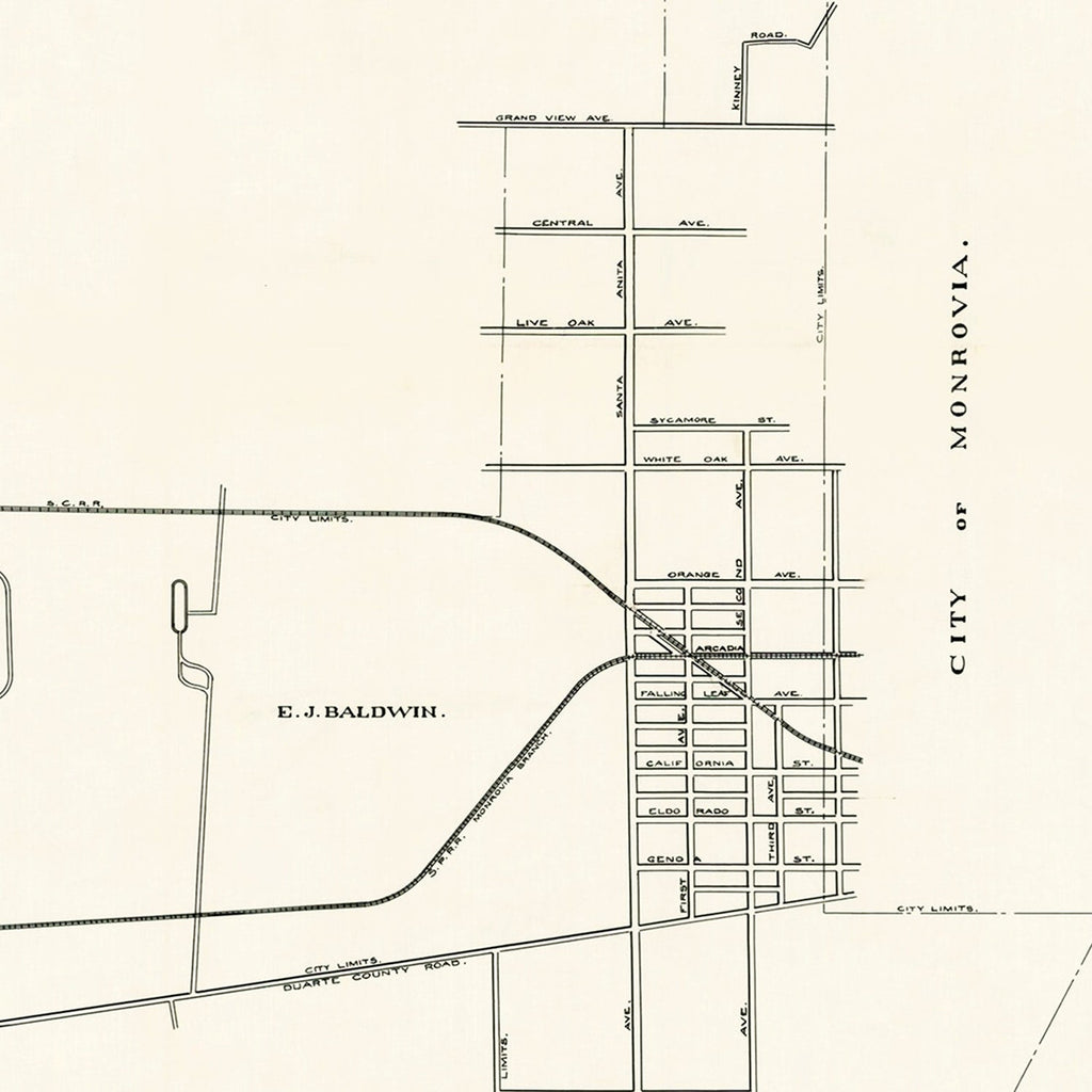 Vintage Map of Arcadia, California 1910