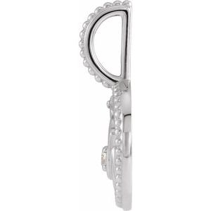 14K White Gold Natural Blue Sapphire & .0025 CTW Natural Diamond Capricorn Charm/Pendant – image 3