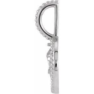 14K White Gold 2 mm Round Aries Accented Zodiac Charm/Pendant Mounting – image 3