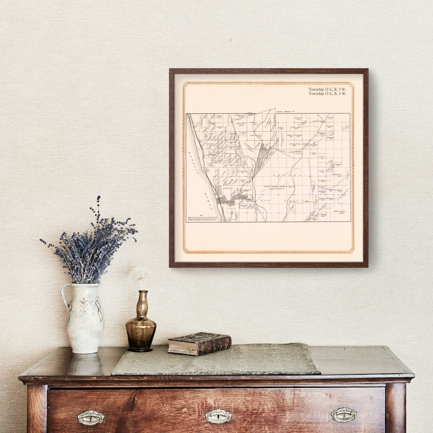 Vintage Map of Rancho Santa Fe, California 1912