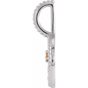 14K White Gold Natural Spessartite Garnet & .075 CTW Natural Diamond Virgo Charm/Pendant – image 3