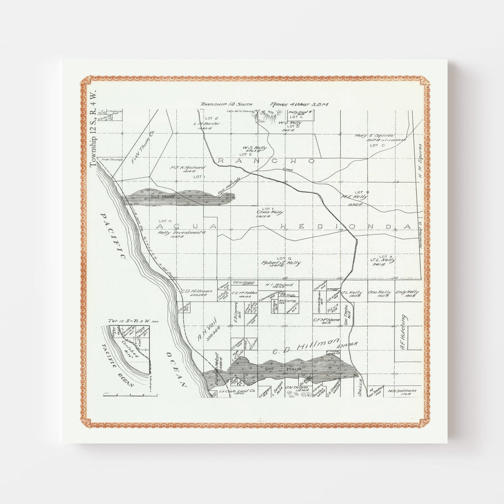 Vintage Map of Carlsbad, California 1912