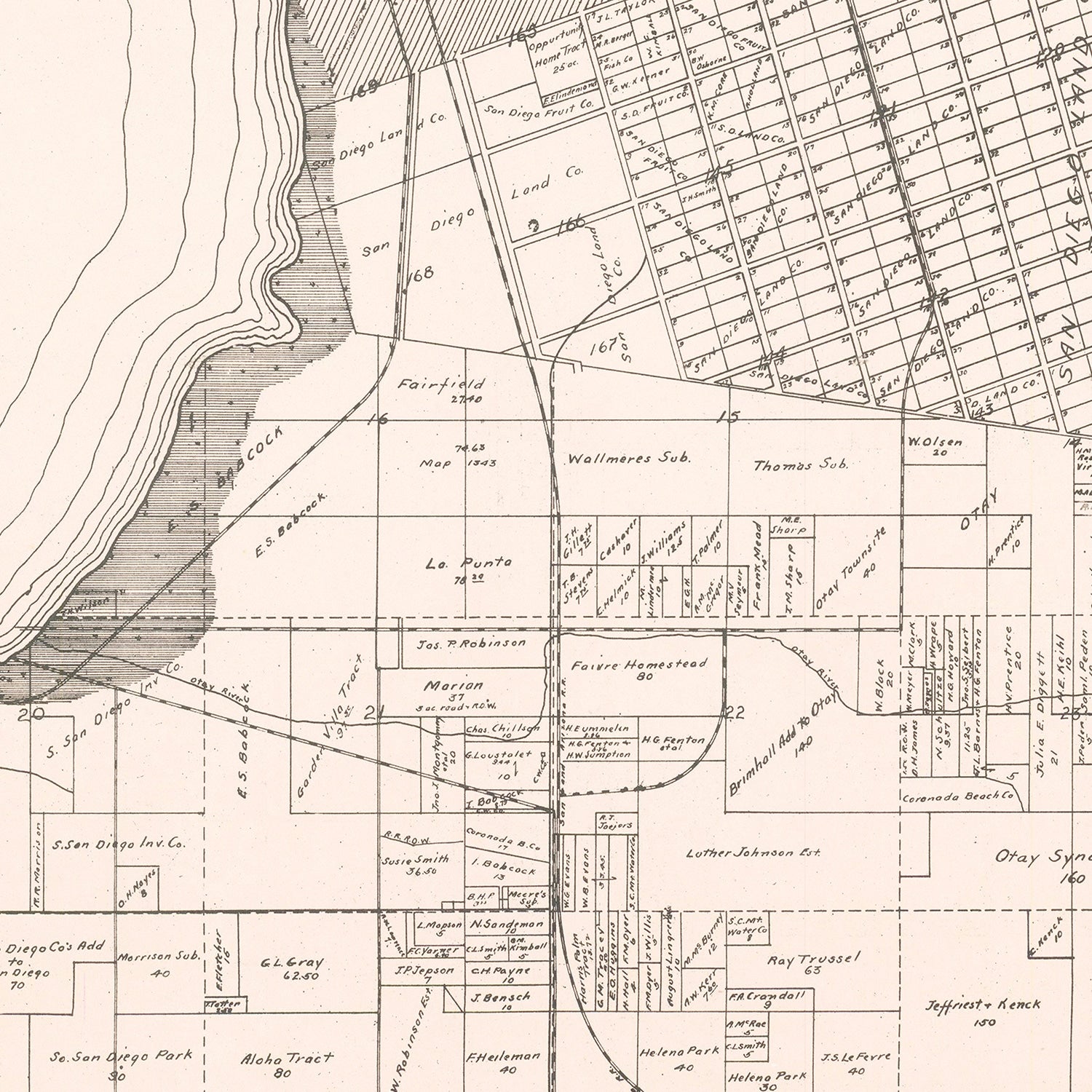 Vintage Map of Chula Vista, California 1912