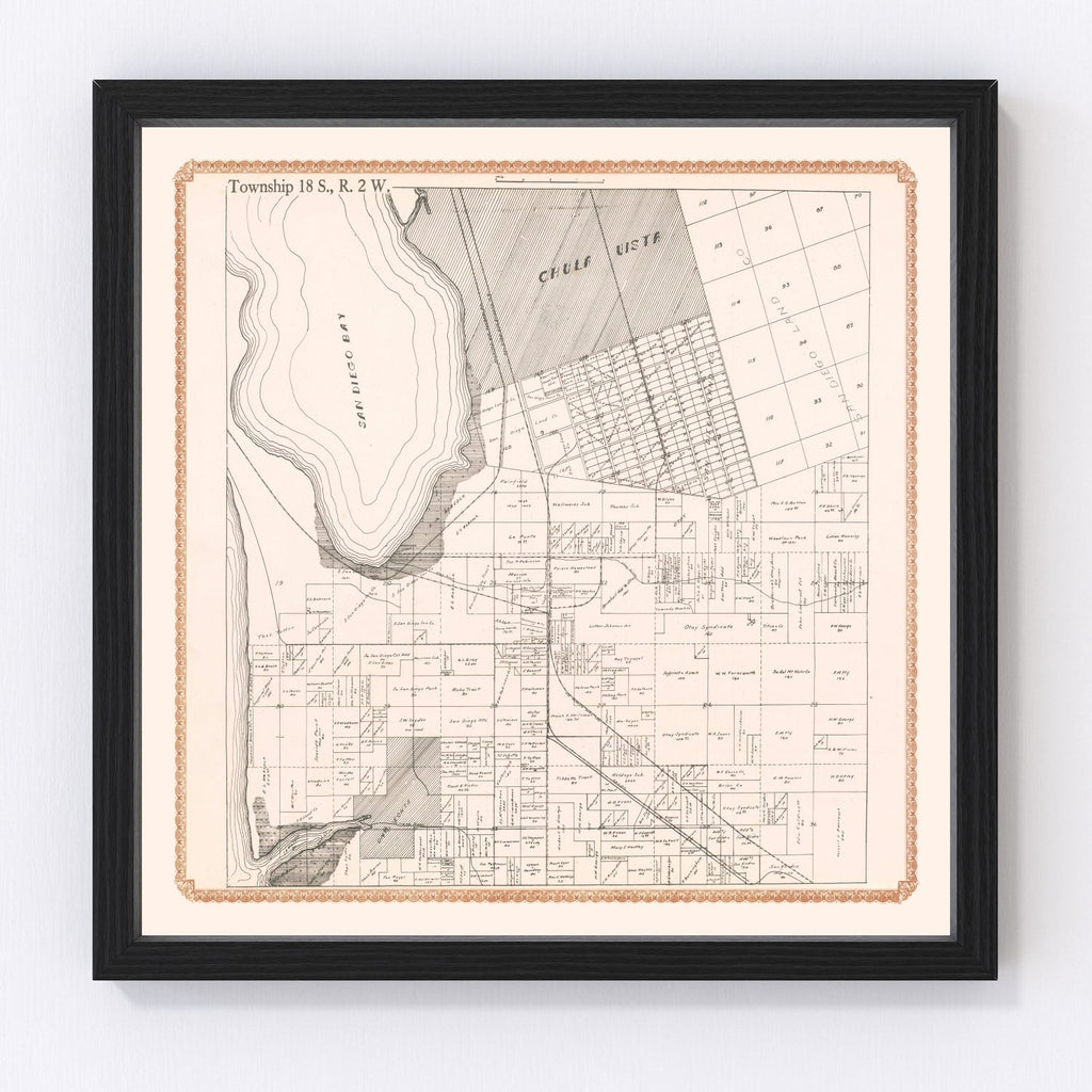 Vintage Map of Chula Vista, California 1912