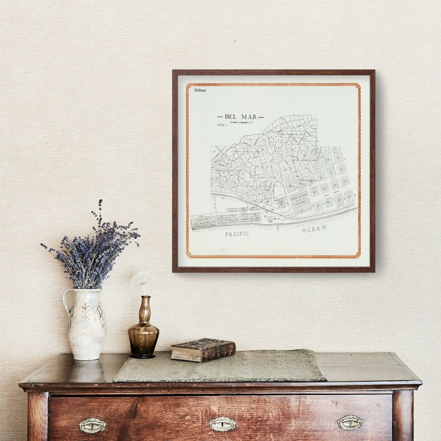 Vintage Map of Del Mar, California 1912