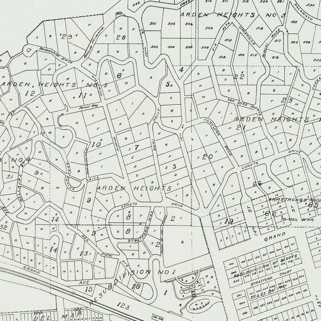 Vintage Map of Del Mar, California 1912