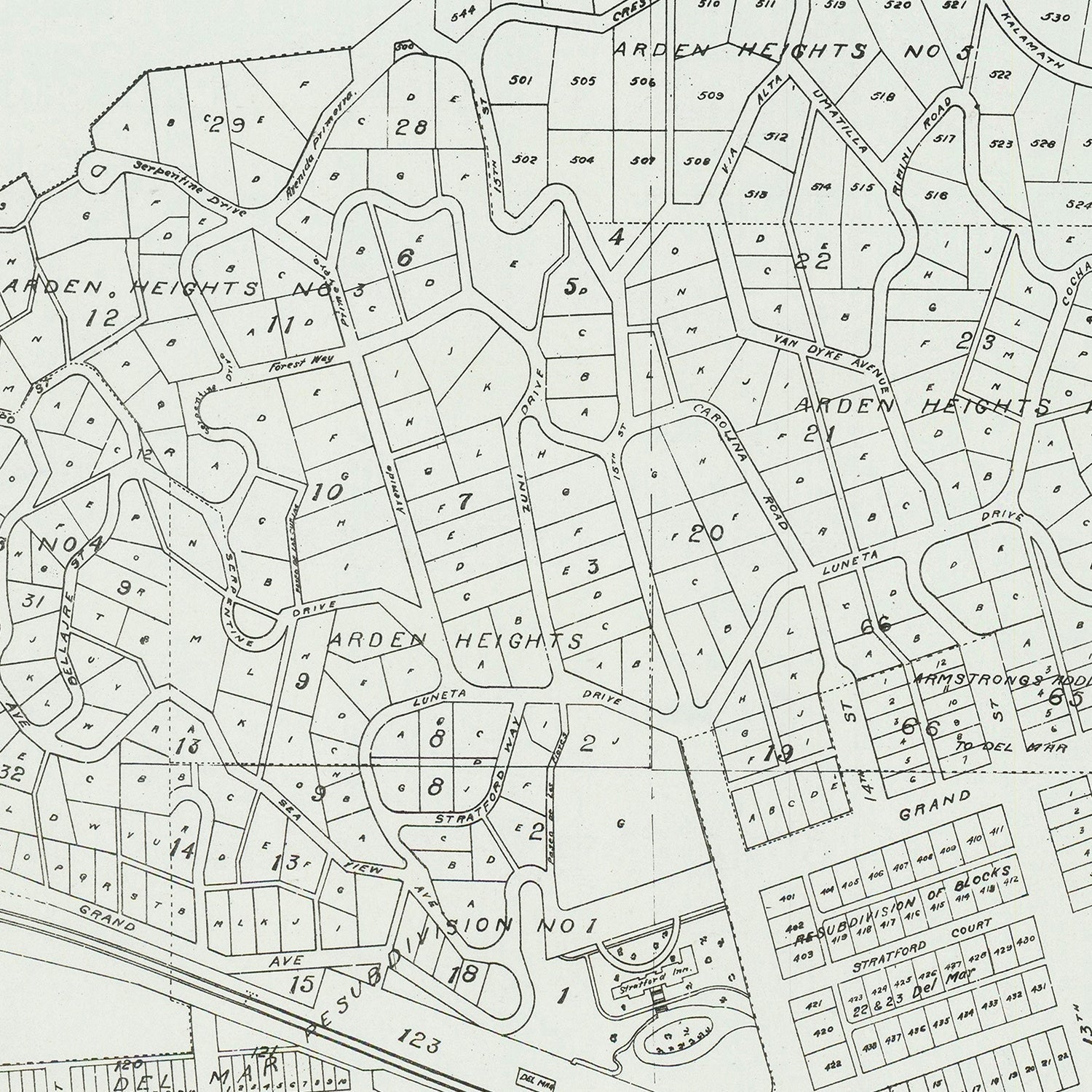 Vintage Map of Del Mar, California 1912