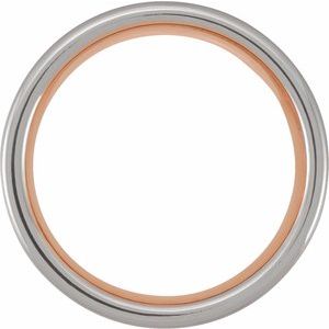 18K Rose Gold PVD & Black PVD Tungsten 8 mm Grooved Comfort-Fit Flat Band Size 9