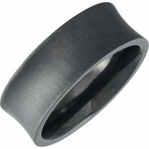 Black Titanium 8 mm Concave Band Size 11