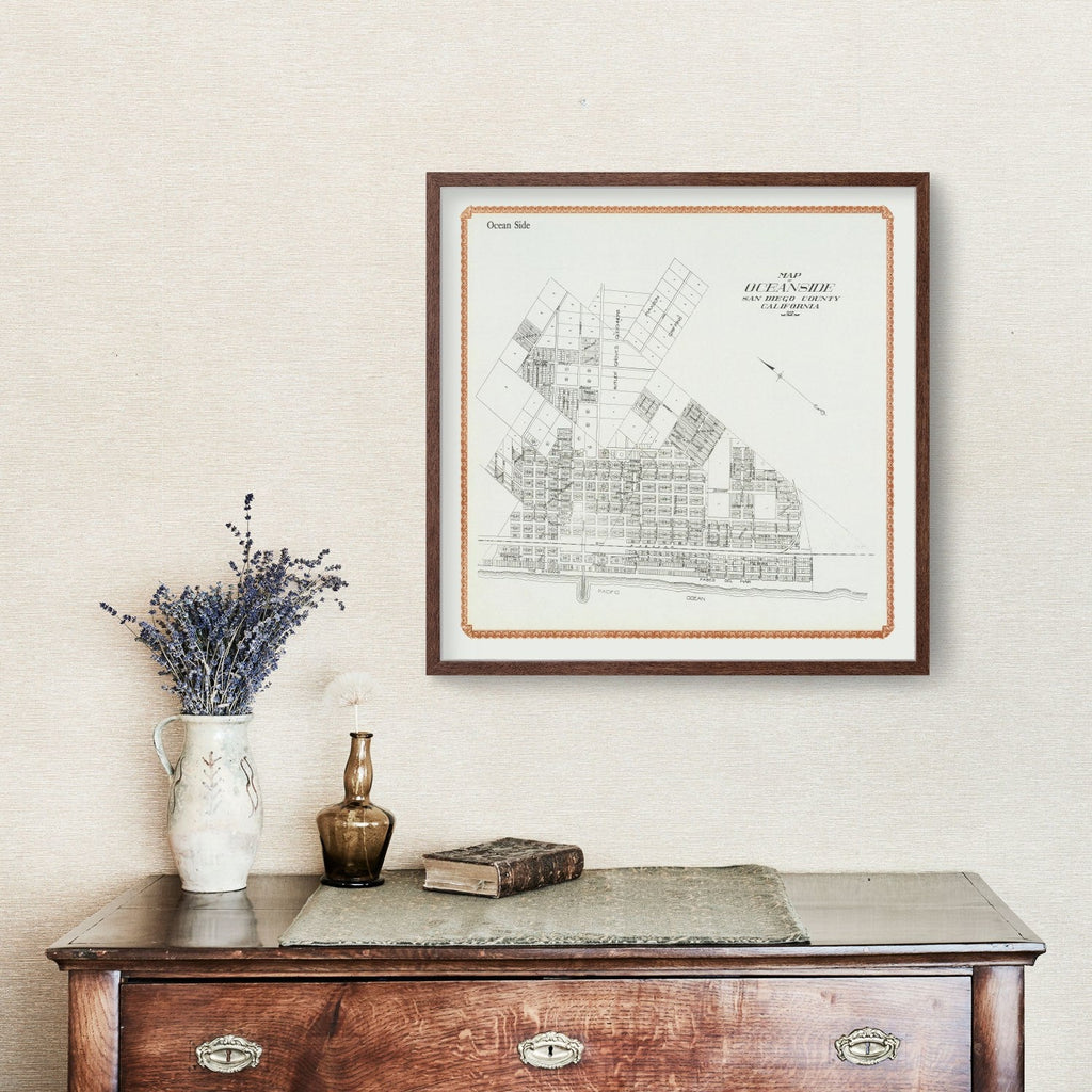 Vintage Map of Oceanside, California 1912
