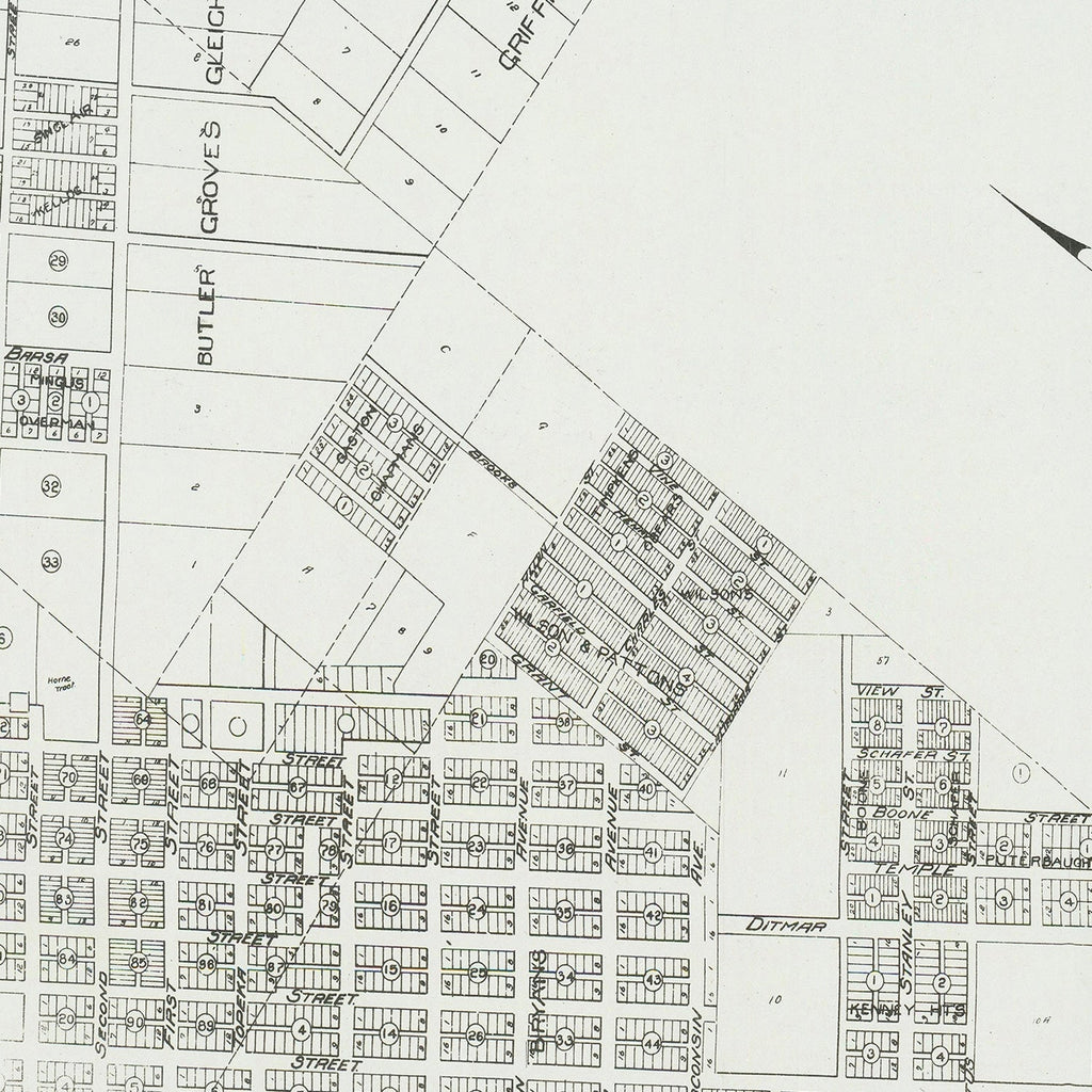 Vintage Map of Oceanside, California 1912