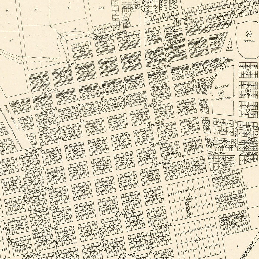 Vintage Map of Escondido, California 1912