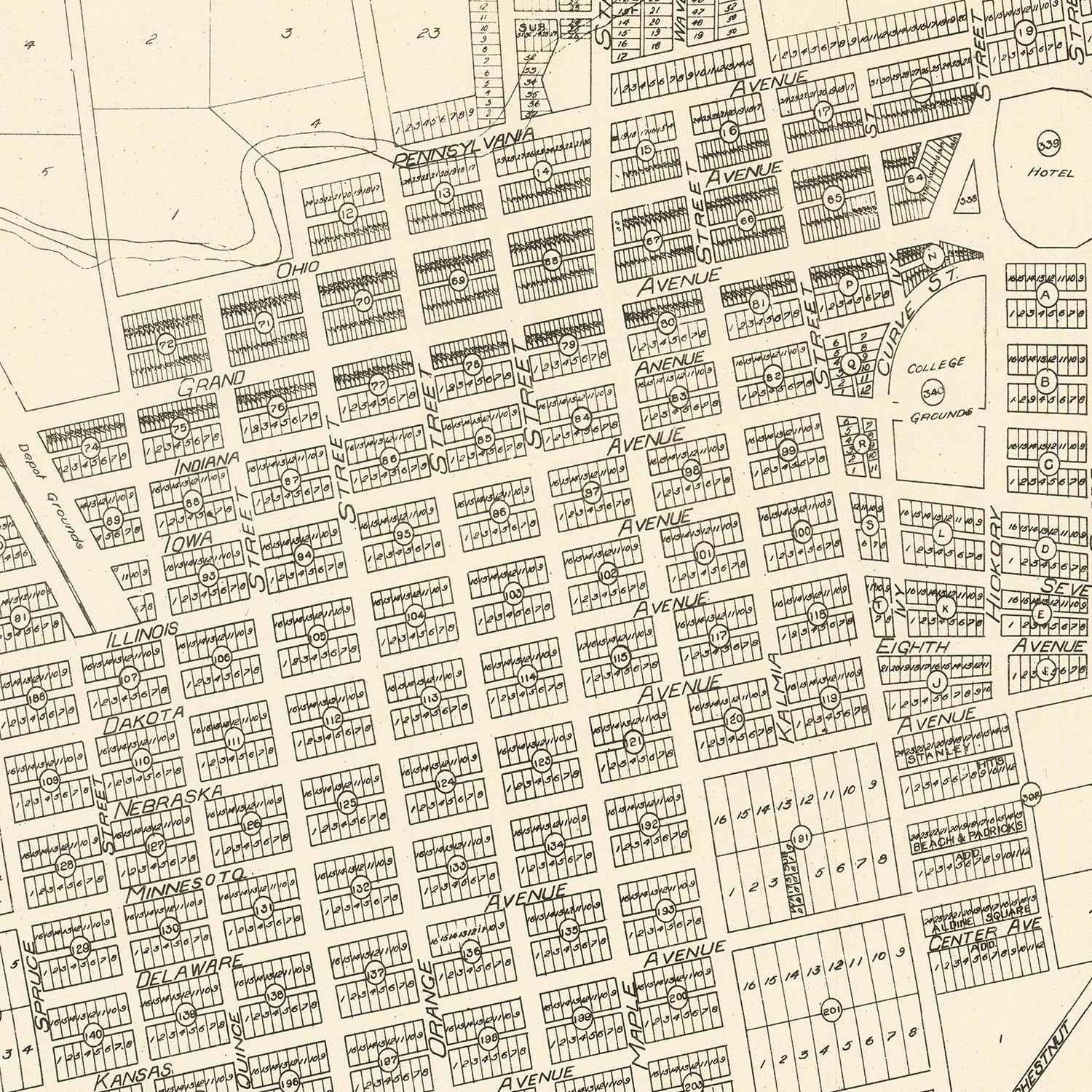 Vintage Map of Escondido, California 1912