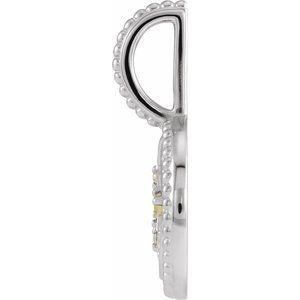 Platinum Natural Peridot & .005 CTW Natural Diamond Gemini Charm/Pendant – image 3