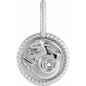 Sterling Silver 2 mm Round Capricorn Accented Zodiac Charm/Pendant Mounting