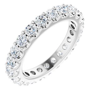 14K White 1 3/8 CTW Natural Diamond Eternity Band Size 4