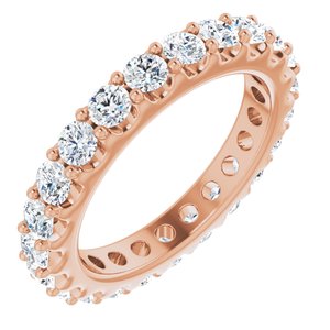 14K Rose 1 3/8 CTW Natural Diamond Eternity Band Size 4