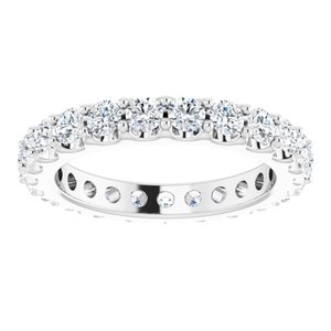 14K White 1 3/8 CTW Natural Diamond Eternity Band Size 4.5