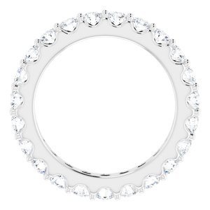 14K White 1 3/8 CTW Natural Diamond Eternity Band Size 4.5