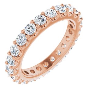 14K Rose 1 3/8 CTW Natural Diamond Eternity Band Size 4.5