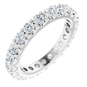 14K White 1 3/8 CTW Natural Diamond Eternity Band Size 4.5