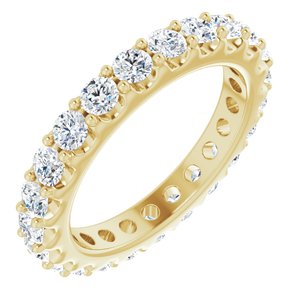 14K Yellow 1 3/8 CTW Natural Diamond Eternity Band Size 4.5