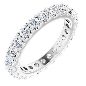 14K White 1 3/8 CTW Natural Diamond Eternity Band Size 5