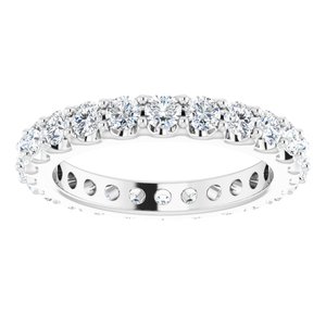 14K White 1 3/8 CTW Natural Diamond Eternity Band Size 5
