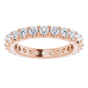 14K Rose 1 3/8 CTW Natural Diamond Eternity Band Size 5