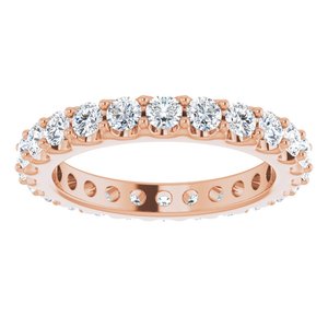 14K Rose 1 3/8 CTW Natural Diamond Eternity Band Size 5.5