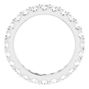 14K White 1 3/8 CTW Natural Diamond Eternity Band Size 5.5
