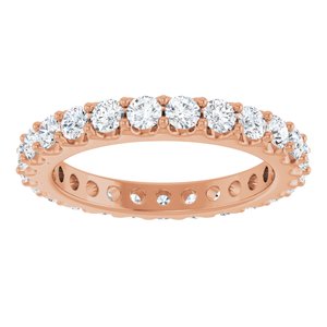 14K Rose 1 1/2 CTW Natural Diamond Eternity Band Size 6