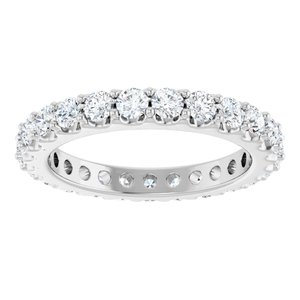 14K White 1 1/2 CTW Natural Diamond Eternity Band Size 6