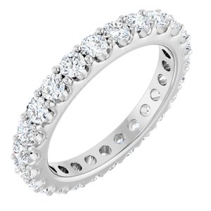 14K White 1 1/2 CTW Natural Diamond Eternity Band Size 6