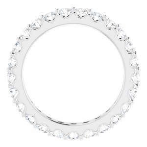 14K White 1 1/2 CTW Natural Diamond Eternity Band Size 6.5