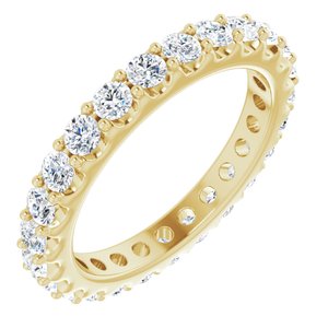 14K Yellow 1 1/2 CTW Natural Diamond Eternity Band Size 6.5