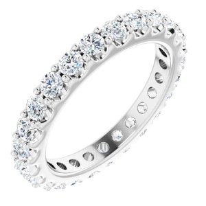14K White 1 1/2 CTW Natural Diamond Eternity Band Size 6.5