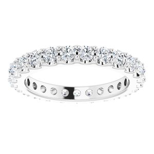 14K White 1 1/2 CTW Natural Diamond Eternity Band Size 6.5