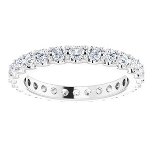 14K White 1 1/2 CTW Natural Diamond Eternity Band Size 7.5