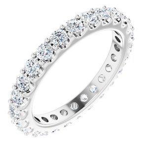 14K White 1 1/2 CTW Natural Diamond Eternity Band Size 7.5