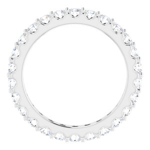14K White 1 1/2 CTW Natural Diamond Eternity Band Size 7.5