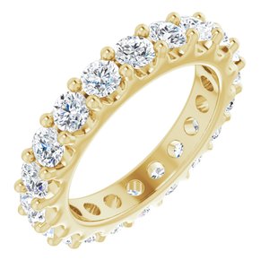 14K Yellow 1 3/4 CTW Natural Diamond Eternity Band Size 4.5