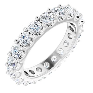 14K White 1 3/4 CTW Natural Diamond Eternity Band Size 4.5