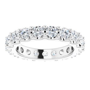 14K White 1 3/4 CTW Natural Diamond Eternity Band Size 4