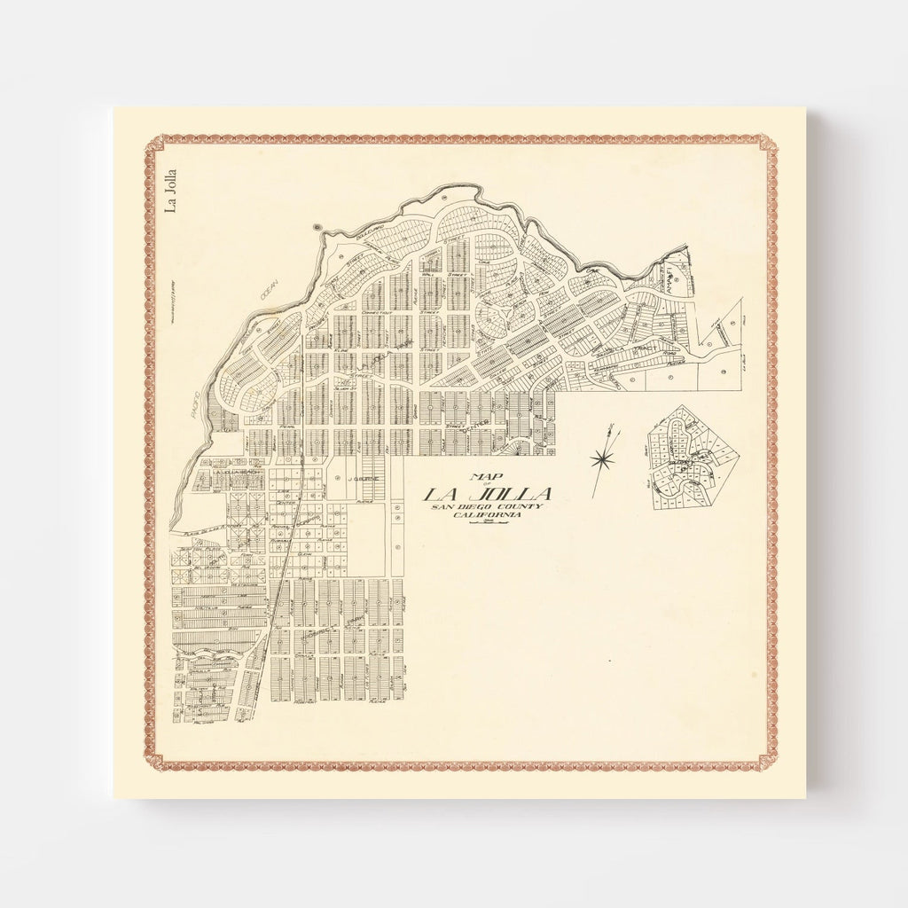 Vintage Map of La Jolla, California 1912