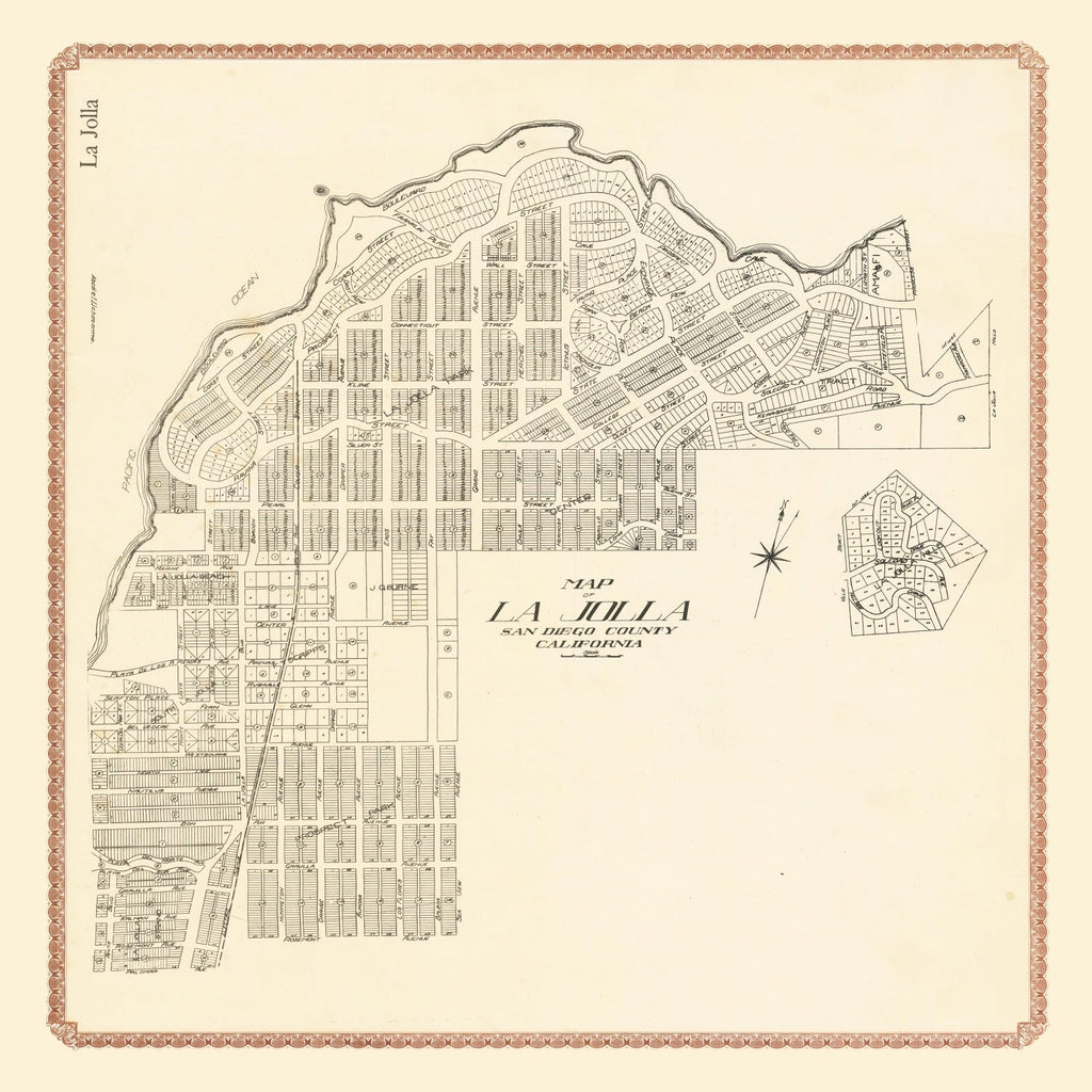 Vintage Map of La Jolla, California 1912
