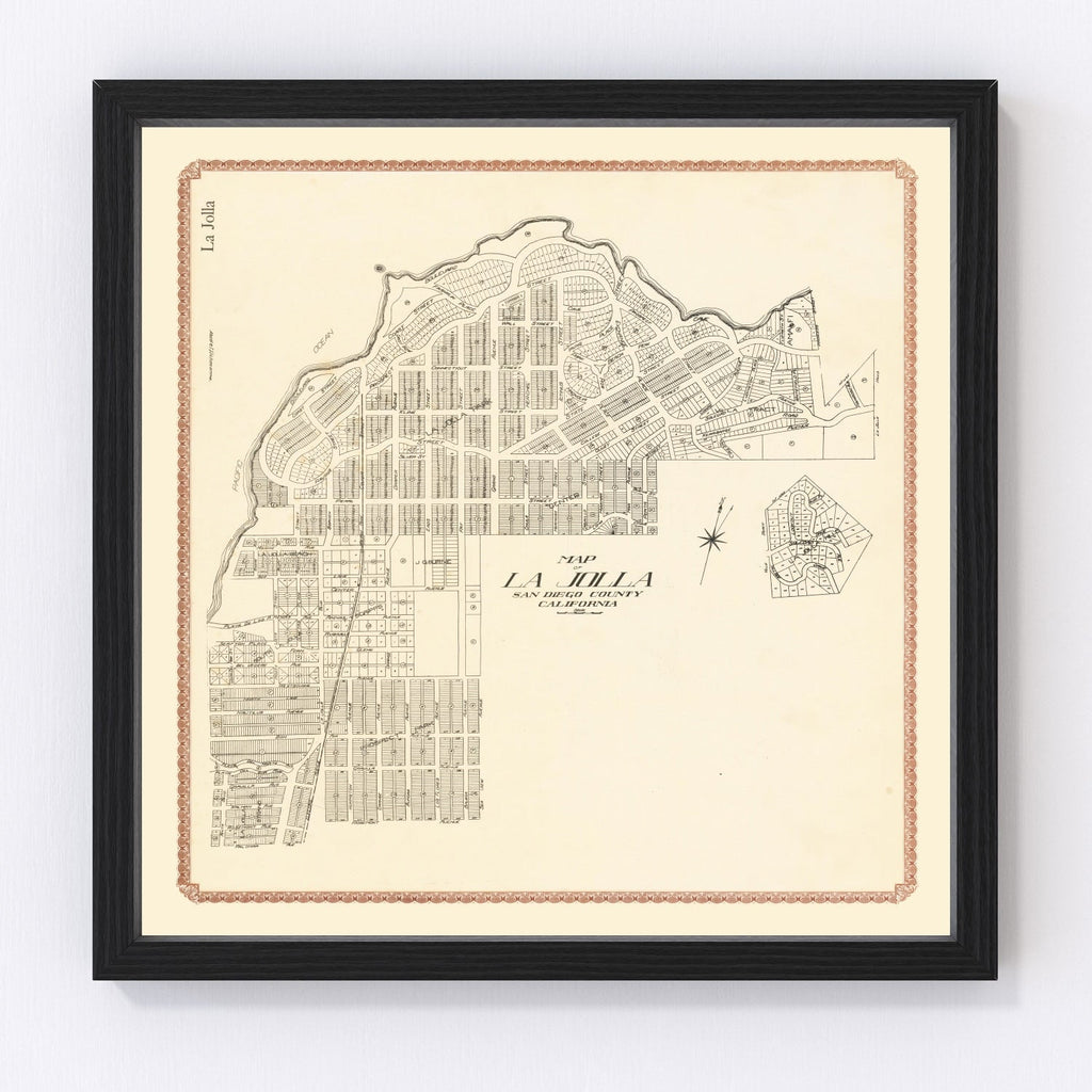 Vintage Map of La Jolla, California 1912