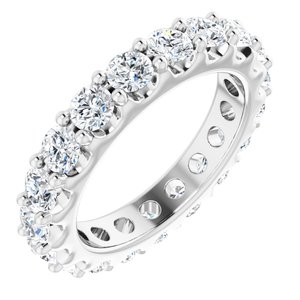 14K White 1 3/4 CTW Natural Diamond Eternity Band Size 4