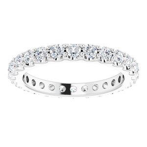 14K White 1 1/2 CTW Natural Diamond Eternity Band Size 8