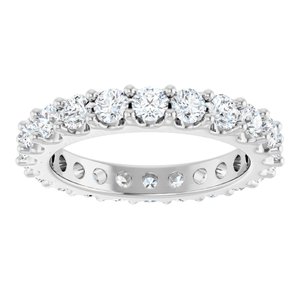 14K White 2 CTW Natural Diamond Eternity Band Size 7